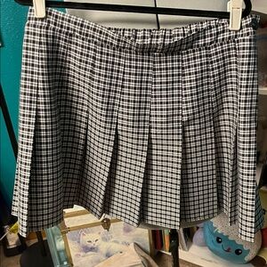 Rewind Monochrome Checkered Skater Skirt